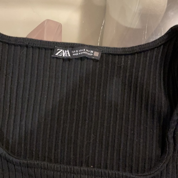 Zara long sleeve black ribbed bodysuit small - Picture 2 of 3